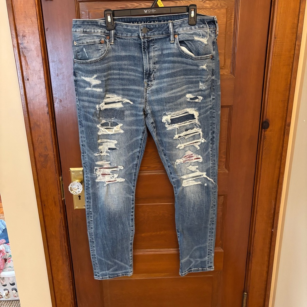 American Eagle Distressed Athletic Skinny Men’s Jeans 38x30